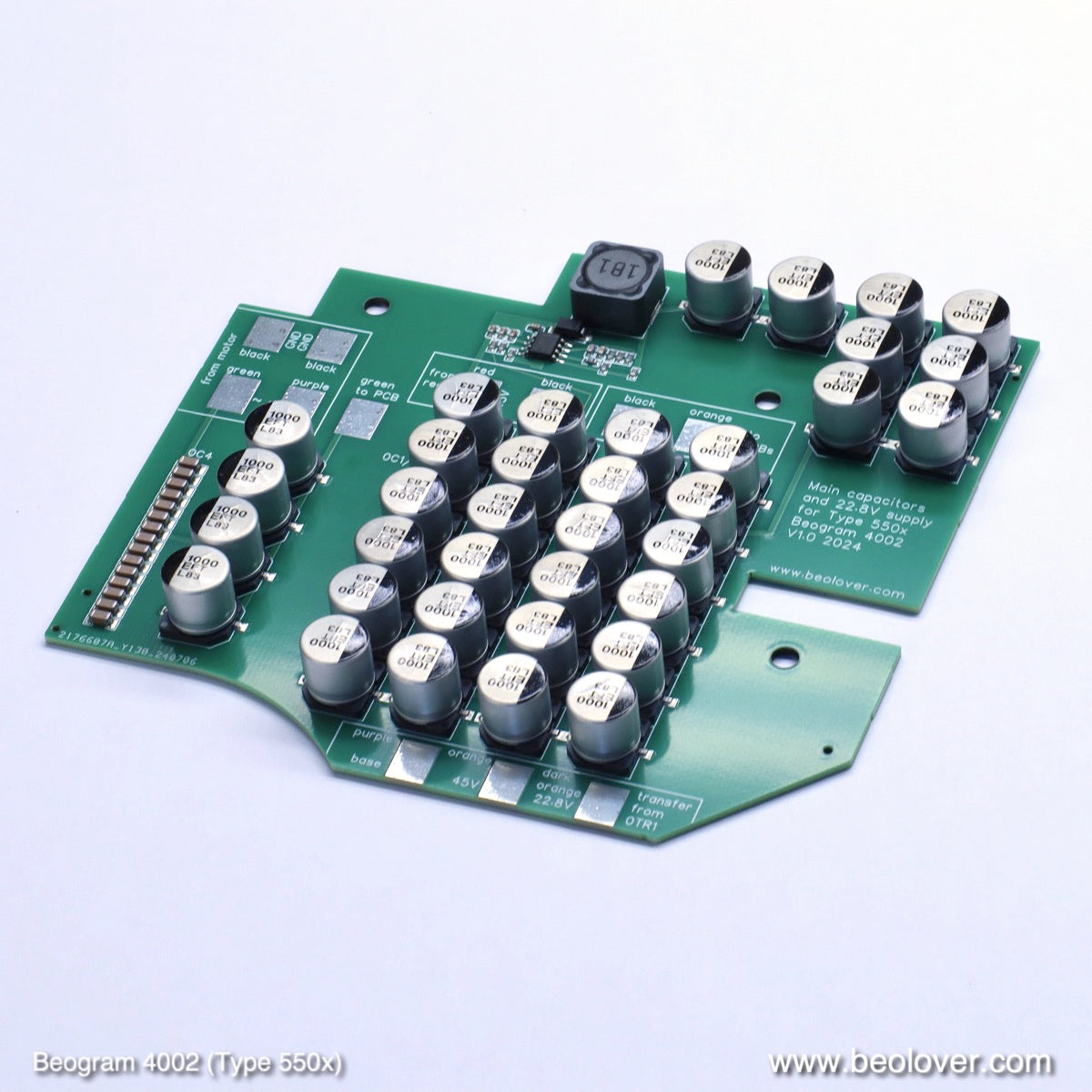 Efficient 22.8V Power Supply and Main Capacitors for Beogram 4002 (Types 550x)