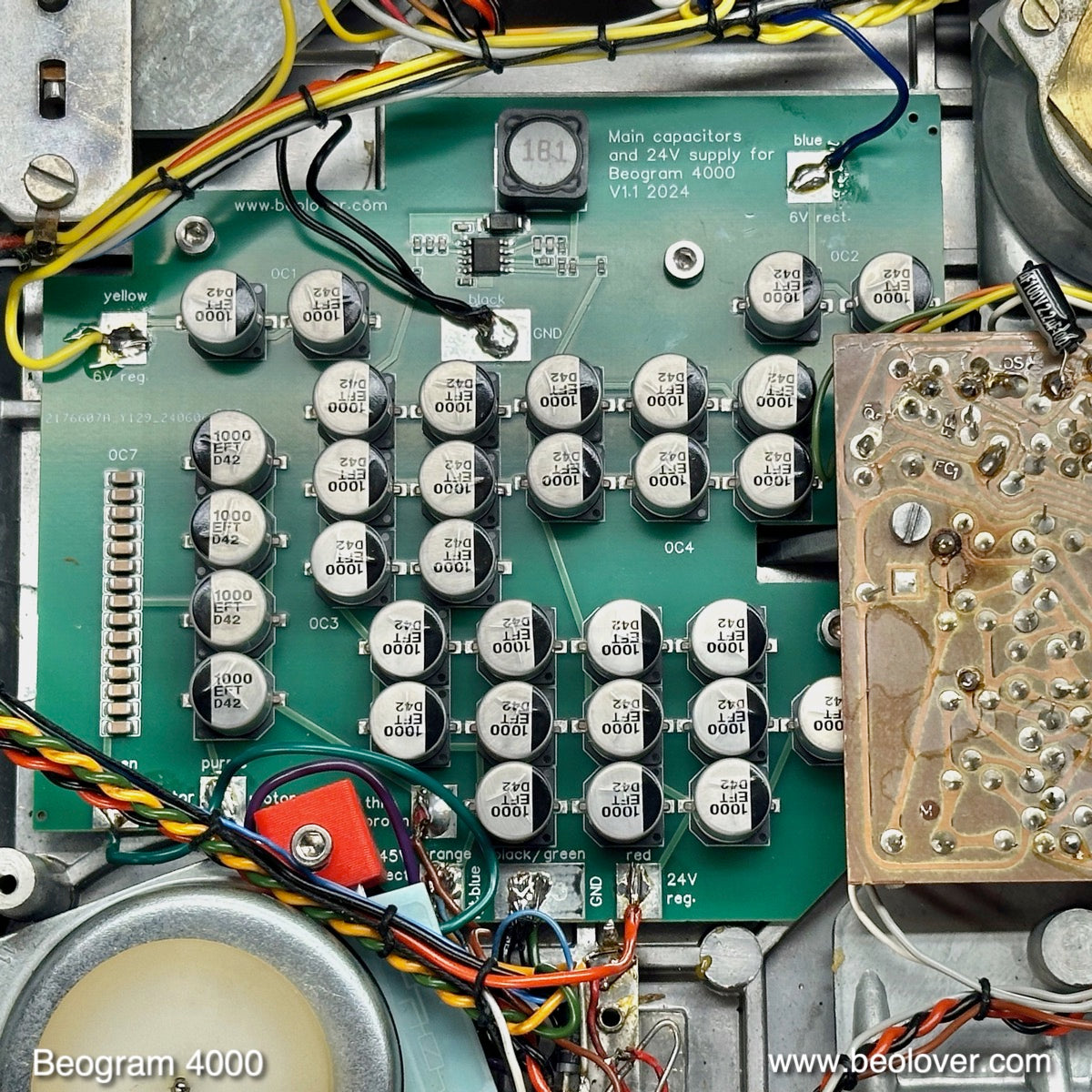 Efficient 24V Power Supply and Main Capacitors for Beogram 4000