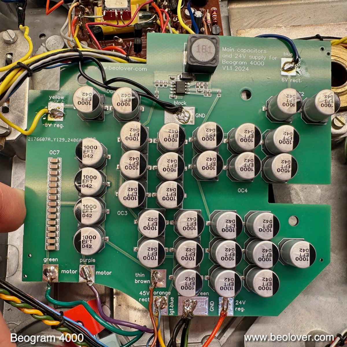 Efficient 24V Power Supply and Main Capacitors for Beogram 4000